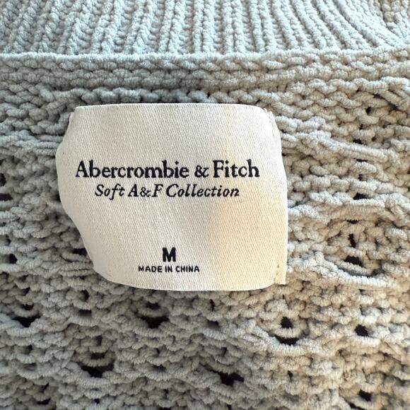 Abercrombie & Fitch Cable Chunky Knit Open Front Cardigan Sage Green Size Medium - Picture 11 of 12